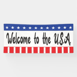 Willkommen in den USA mit US Flagge Banner