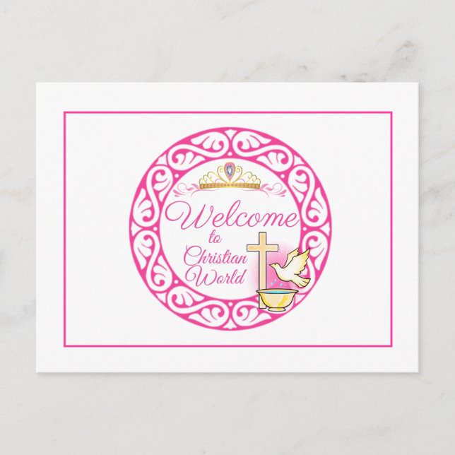 Willkommen in der Christlichen Welt Postkarte (Vorderseite)