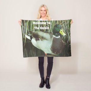 Willkommen in der Entenvilla Stockente Wasservogel Fleecedecke