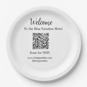 Willkommen in der Hotelrestaurant Villa Scan QR WI Pappteller