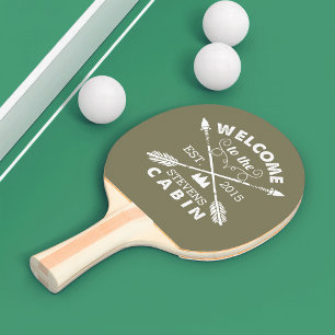 Willkommen in der Hütte   Rustikale Pfeile Persona Tischtennis Schläger
