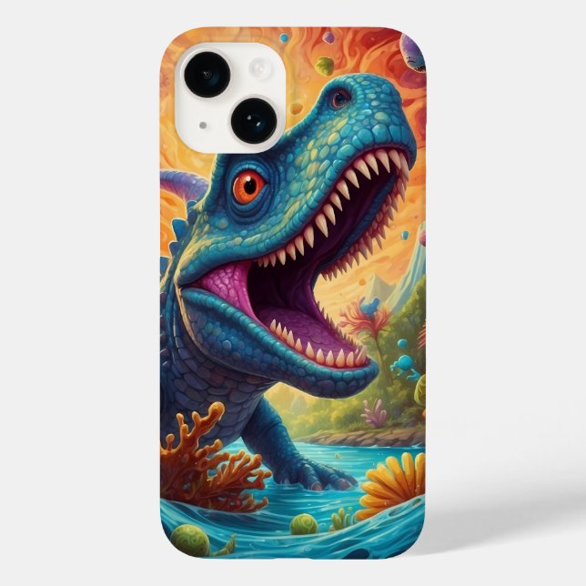 Willkommen in der magischen Welt des Dino Case-Mate iPhone 14 Hülle (Rückseite)