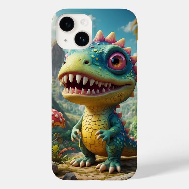 Willkommen in der magischen Welt des Dino Case-Mate iPhone 14 Hülle (Rückseite)