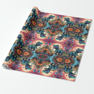 Willkommen in der magischen Welt des Dino Geschenkpapier