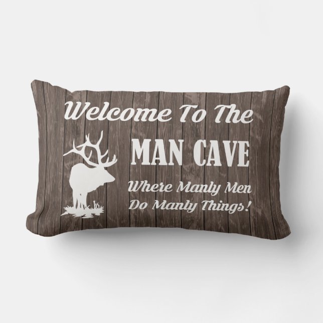 WILLKOMMEN IN DER MANNEN CAVE!Dekokissen Lendenkissen (Vorderseite)