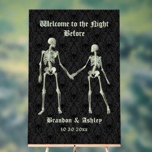 Willkommen in der Nacht vor dem Eleganten Skelette Acrylschild