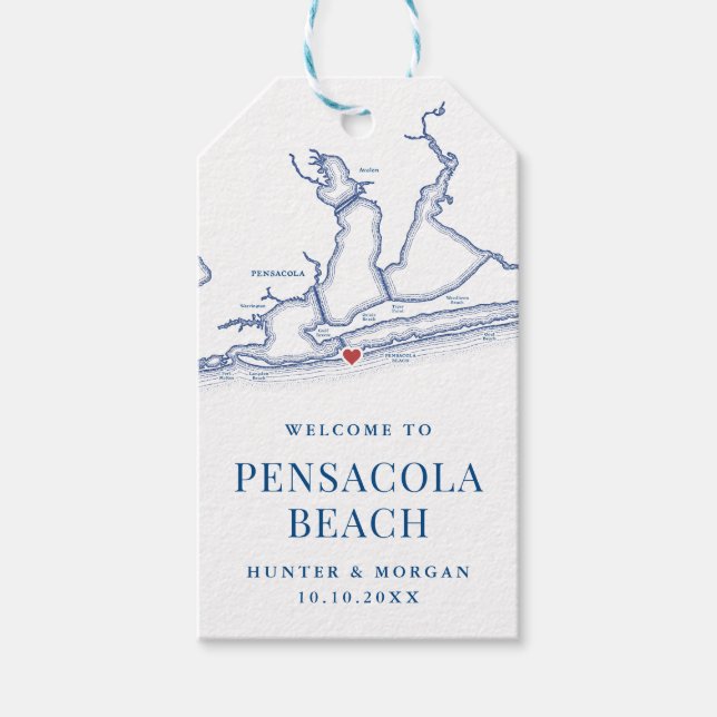 Willkommen in der Pensacola Beach Florida Gastgesc Geschenkanhänger (Vorderseite)