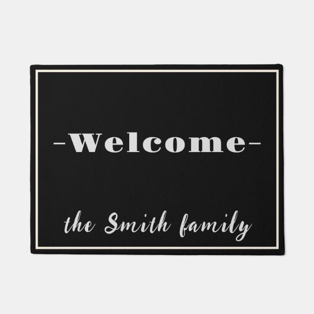 "Willkommen in der Smith-Familie" Personalisiert D Fußmatte (Vorderseite)