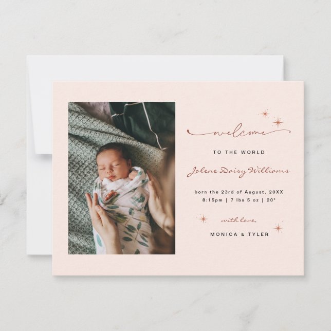 Willkommen in der Welt | | Retro Boho Birth (Vorderseite)