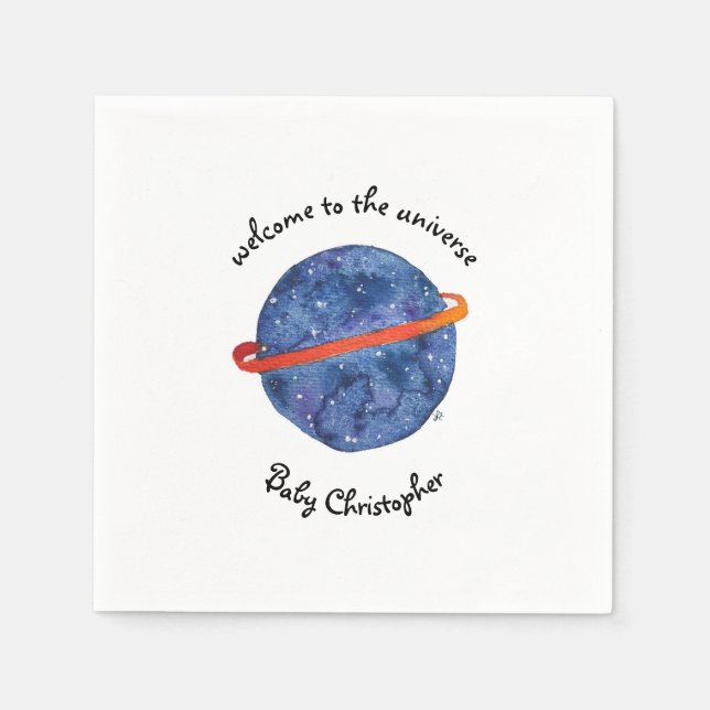 Willkommen in der Weltraum-Galaxie Babydusche Serviette (Vorderseite)