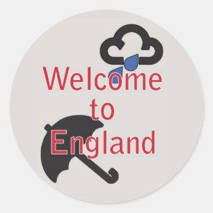 Willkommen in England! Runder Aufkleber