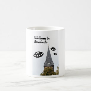 Willkommen in Enschede UFO’s begrüßen Sie in Ensch Kaffeetasse