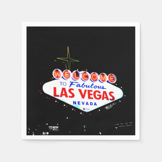 Willkommen in Fabuous Las Vegas Nevada Sin City Serviette (Vorderseite)