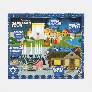 Willkommen in Hanukkah Town! Fleecedecke