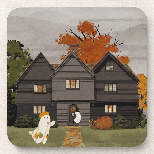 Willkommen in Ihrem Spuk Haus Getränkeuntersetzer (Vorderseite)