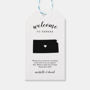 Willkommen in Kansas Kalligraphische Hochzeit Geschenkanhänger