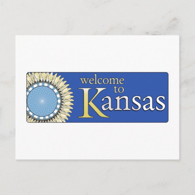 Willkommen in Kansas - USA Road Sign Postkarte (Vorderseite)