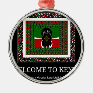 Willkommen in Kenya Hakuna Matata Silbernes Ornament