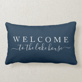 Willkommen in Lake House Navy Blue Lendenkissen