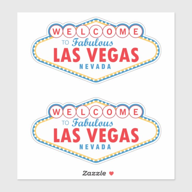 Willkommen in Las Vegas Aufkleber (Blatt)