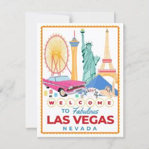 Willkommen in Las Vegas City Postkarte