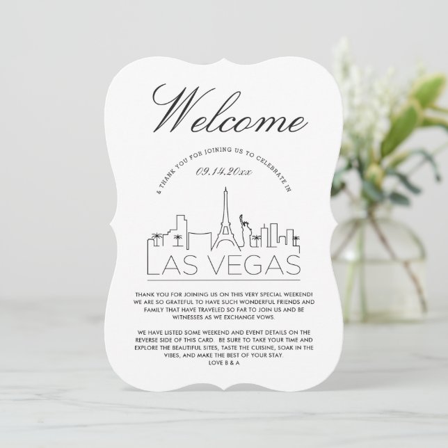 Willkommen in Las Vegas | Details Einladung (Stehend Vorderseite)