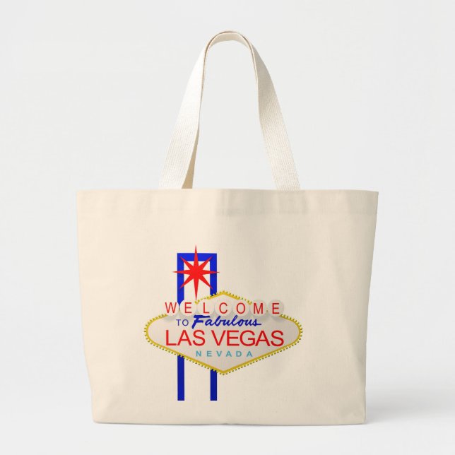 Willkommen in Las Vegas Nevada Leinwand Tote Beute Jumbo Stoffbeutel (Vorne)