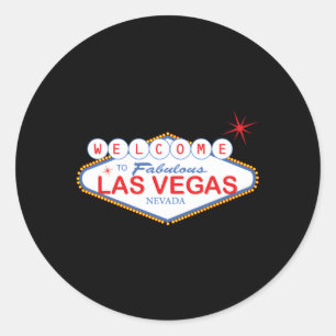 Willkommen in Las Vegas Novelty Sign Vacation Runder Aufkleber