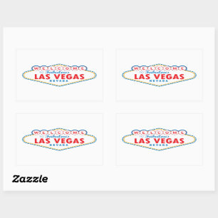 Willkommen in Las Vegas Rechteckiger Aufkleber