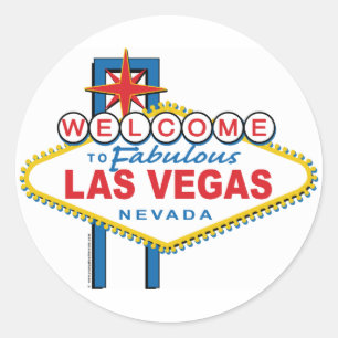 Willkommen in Las-Vegas Runder Aufkleber