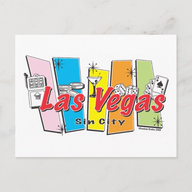 Willkommen in Las-Vegas Sin City Postkarte (Vorderseite)
