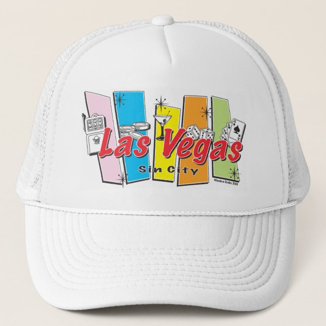 Willkommen in Las-Vegas Sin City Truckerkappe (Vorderseite)