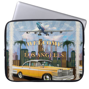 Willkommen in Los Angeles Retro Poster. Laptopschutzhülle