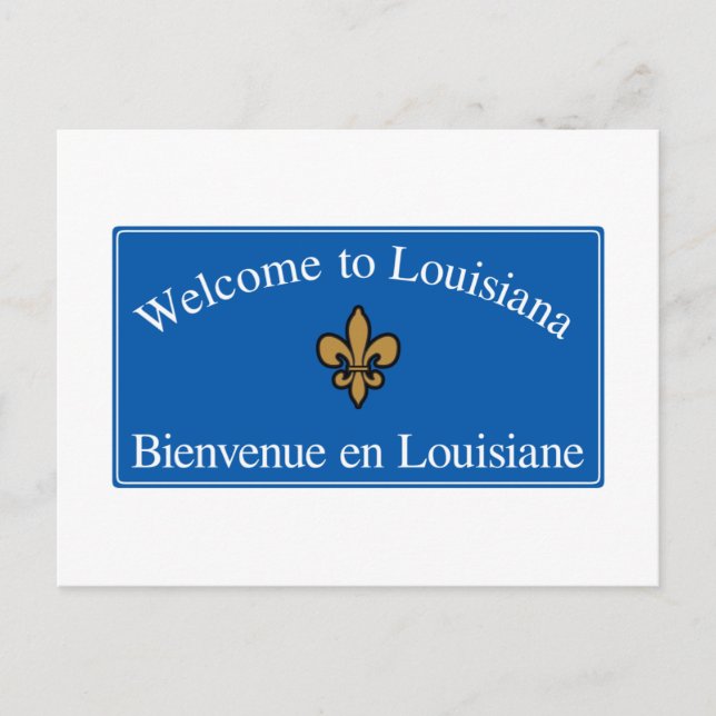 Willkommen in Louisiana - USA Road Sign Postkarte (Vorderseite)