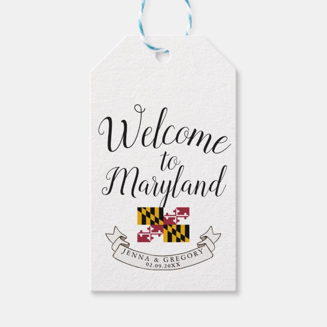 Willkommen in Maryland | HOCHZEIT IN URLAUBSORT Geschenkanhänger (Vorderseite)
