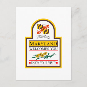 Willkommen in Maryland - USA Road Sign Postkarte