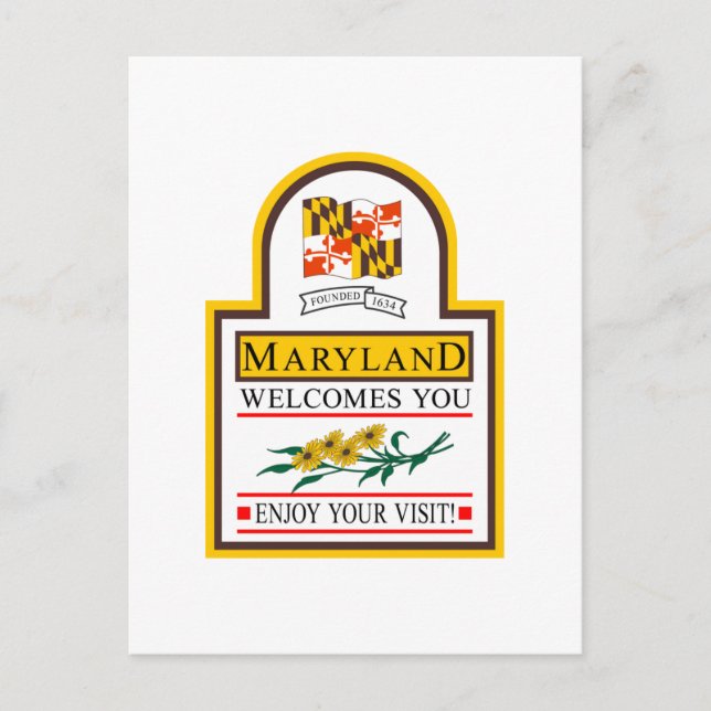 Willkommen in Maryland - USA Road Sign Postkarte (Vorderseite)