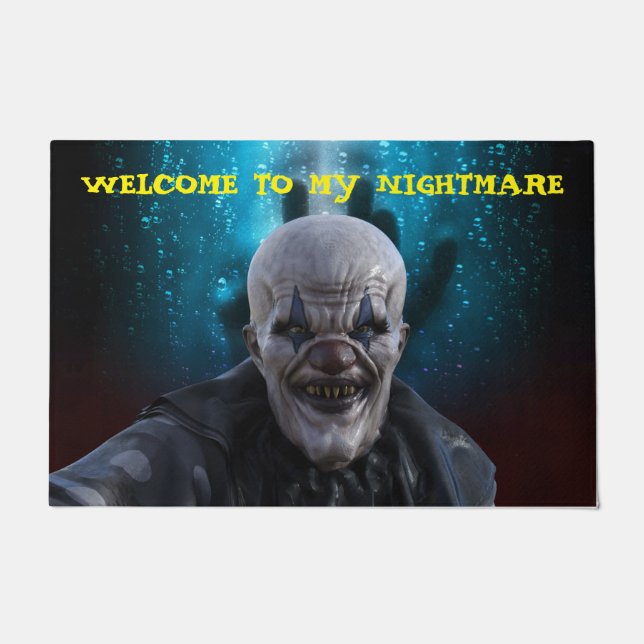 Willkommen in meinem Albtraum bösen Clown Door Mat Fußmatte (Vorderseite)