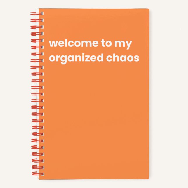 Willkommen in meinem organisierten Chaos Notizbuch (Vorderseite)