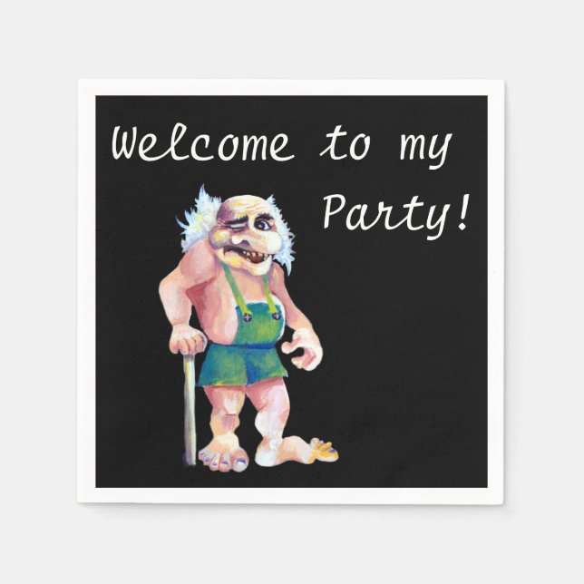 Willkommen in meinem Party - Skandinavien Ogre Serviette (Vorderseite)