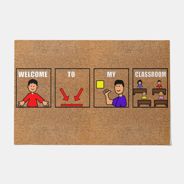 Willkommen in meiner Klassenzimmer Mat, Niedliche  Fußmatte (Vorderseite)