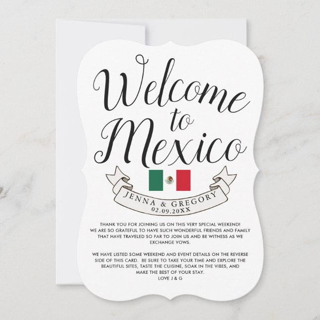 Willkommen in Mexiko | HOCHZEIT IN URLAUBSORT Einladung (Vorderseite)