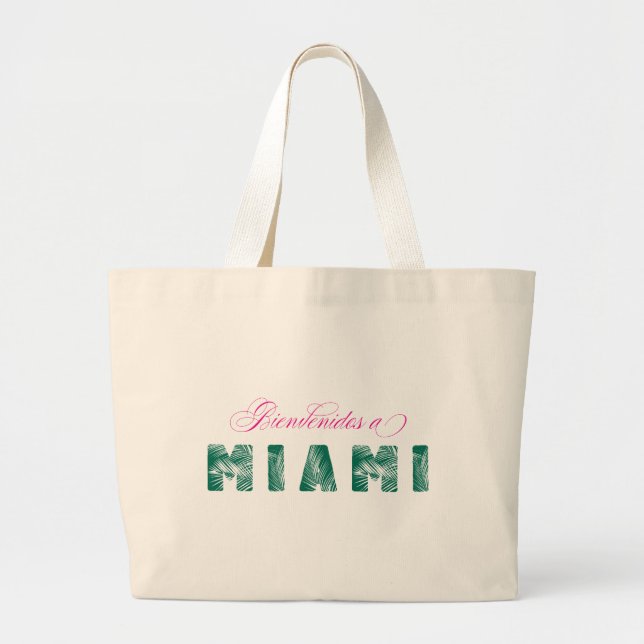 Willkommen in Miami/Bienvenidos a Miami - Tote Tas Jumbo Stoffbeutel (Vorne)