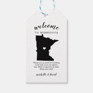 Willkommen in Minnesota Kalligraphische Hochzeit Geschenkanhänger
