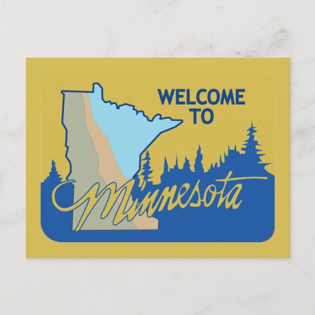 Willkommen in Minnesota - USA Road Sign Postkarte (Vorderseite)