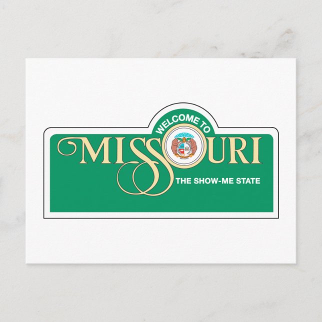 Willkommen in Missouri - USA Road Sign Postkarte (Vorderseite)