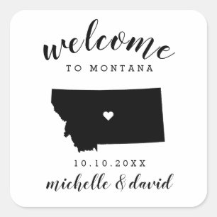 Willkommen in Montana   Brauchtum Quadratischer Aufkleber