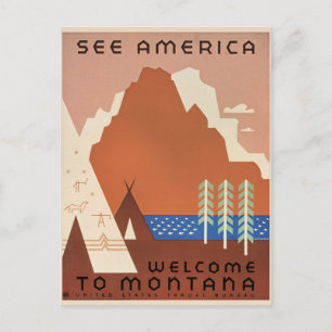 Willkommen in Montana Postkarte