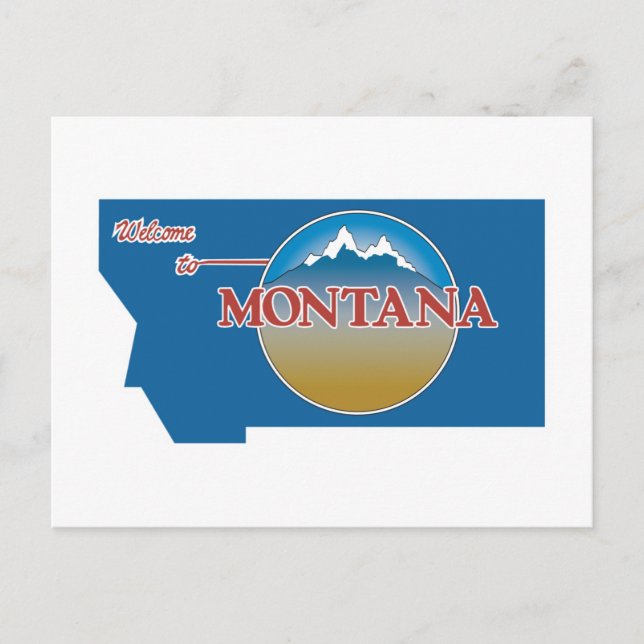 Willkommen in Montana - USA Road Sign Postkarte (Vorderseite)