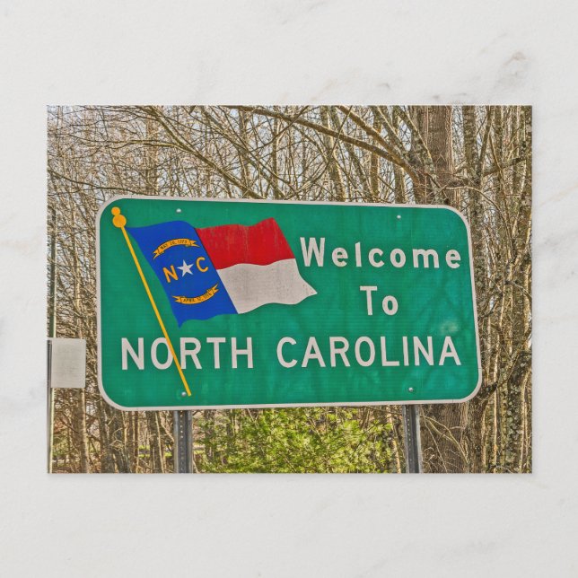 Willkommen in North Carolina Postkarte (Vorderseite)